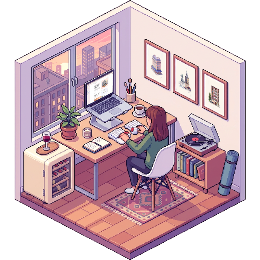 Pixel art room — my world at a glance